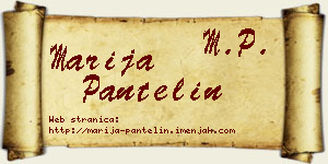Marija Pantelin vizit kartica